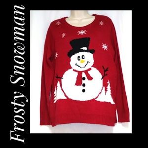 unbranded Sweaters - Snowman Christmas Red Holiday Sweater Size XL unbranded Sweaters - Snowman Christmas Red Holiday Sweater Size XL